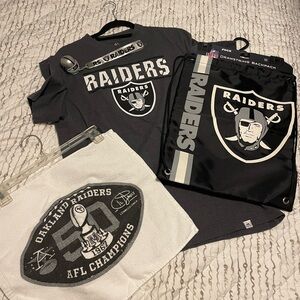 NFL Raiders football gear assortment